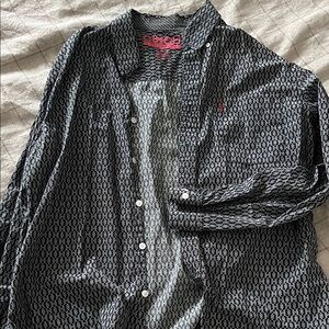 Cinch Black and Gray Patterned Shirt Jacket